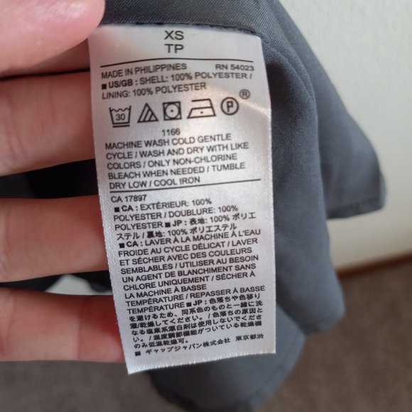 NWT Banana Republic Silver Gray Silky Flutter Sleeve Dress - Picture 6 of 6